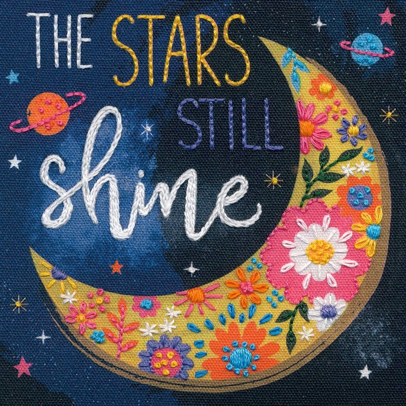 Dimensions 71-06263 Stars Shine Embroidery Needlepoint Kit for Beginners with Printed Fabric, 5" x 7", Multicolor, 4 Pieces - Image 5